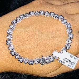 REAL Diamond 1 Ct Heart Tennis Bracelet, Gift for her, Free Appraisal, Best Gift